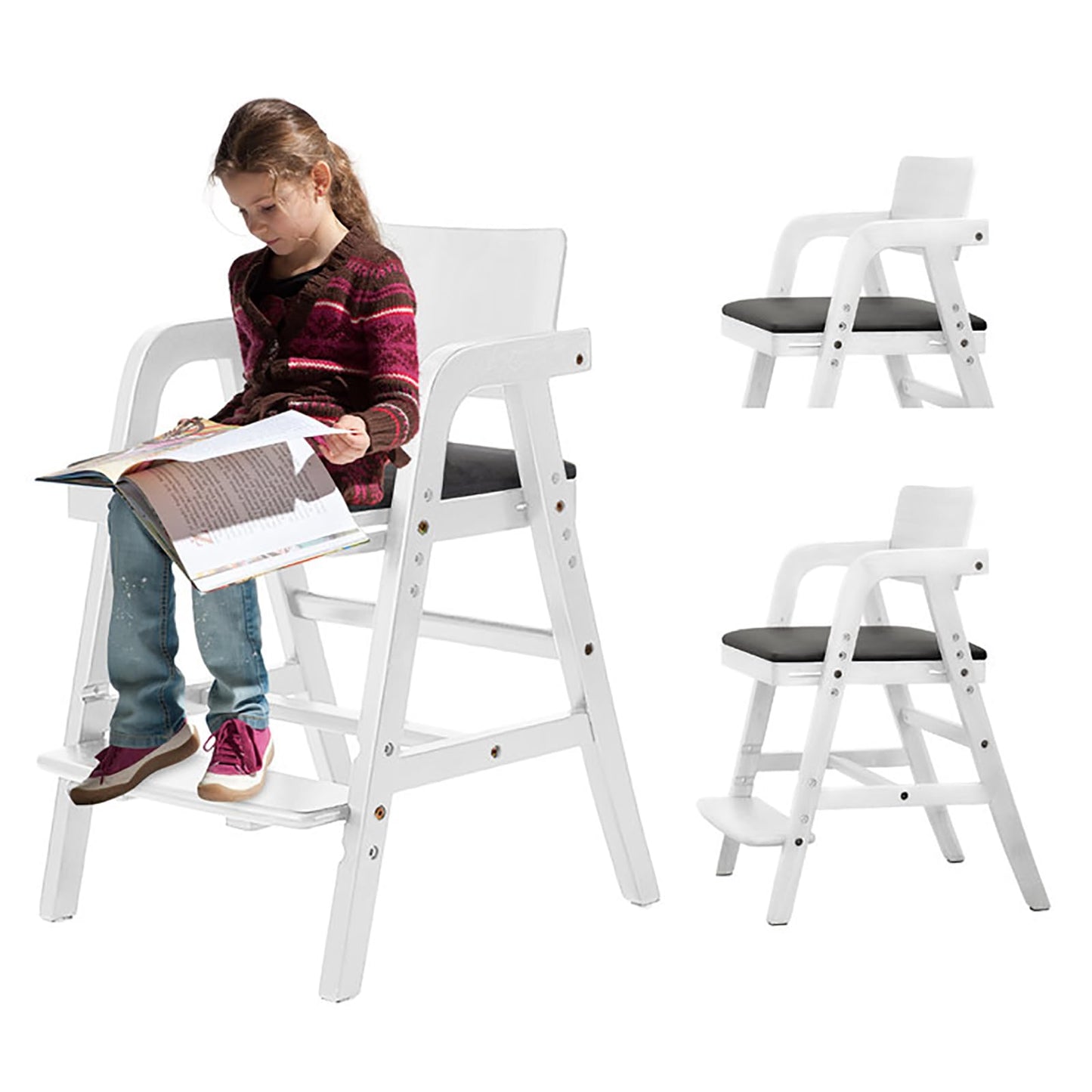 WellEssence Grow-with-Me Wooden High Chair